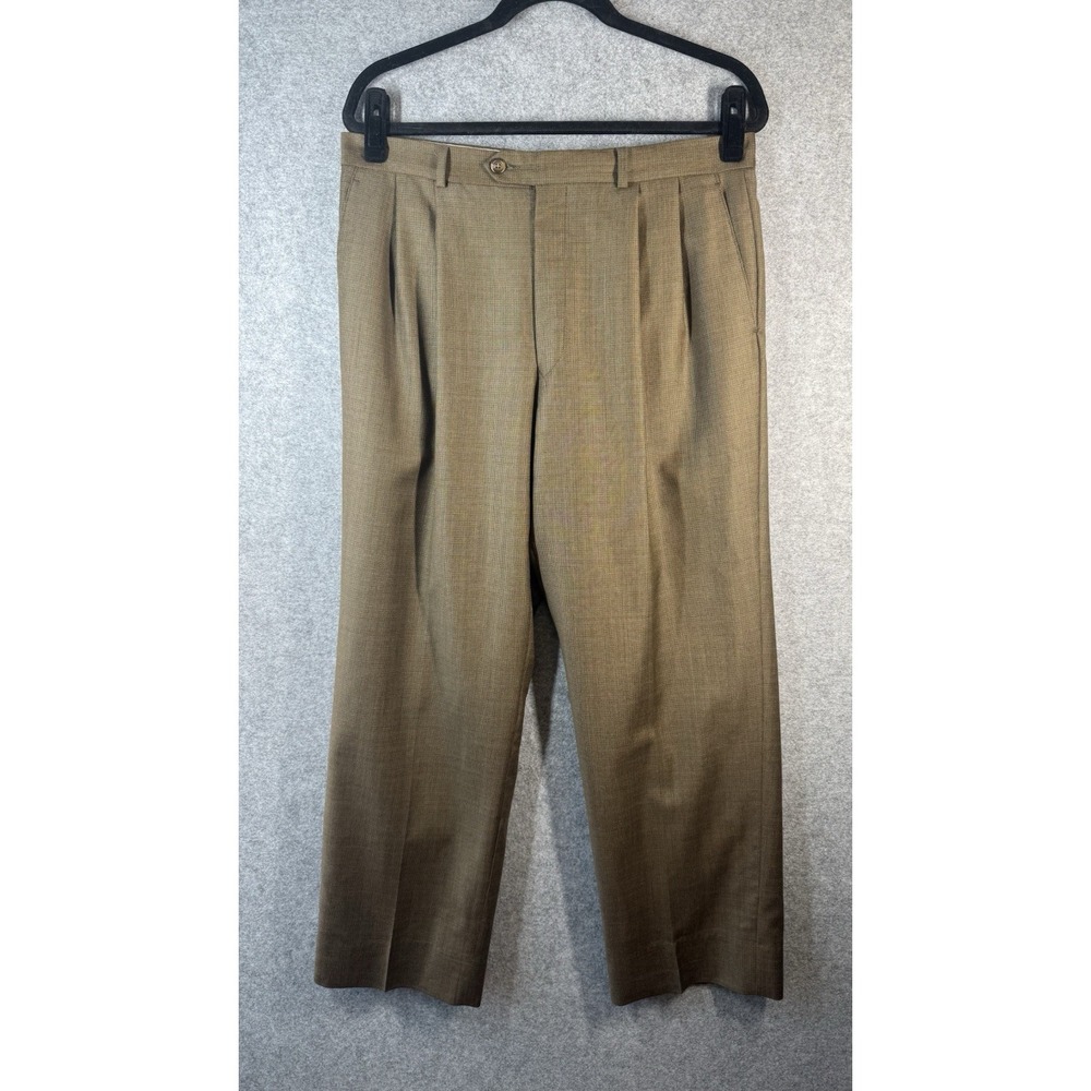 Lauren Ralph Lauren Mens Wool Cashmere Dress Pants Pleated Tan Brown Size 38